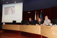 De izquierda a derecha, Miguel Agudo, Rosario Mérida y Octavio  Salazar en la inauguración del curso