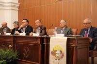 Mesa presidencial del acto de presentacin del libro-homenaje al profesor Miguel Rodrguez-Pantoja