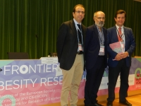 De izquierda a derecha, Manuel Tena-Sempere, el director cientfico del CIBEROBN, Carlos Diguez, y el director cientfico del IMIBIC, Justo P. Castao