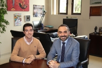 Reunión del vicerrector de Estudiantes y Programas de Movilidad, Alfonso Zamorano y Álvaro prados, donde este informó al vicerrector de sus proyectos y de los logros conseguidos