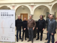 A la izquierda, José Álvarez, director general de Cultura de la UCO, con representantes las organizaciones que colaboran en el desarrollo del proyecto 'Pepe Espaliú, Aquí y Ahora'