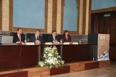 De izq a dcha Jesus Diez, Jose Manuel Roldán, Jose Naranjo y Maria del Carmen Pérez durante la apertura