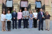 Autoridades asistentes a la inauguración del congreso celebrado en el Rectorado.