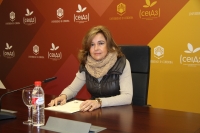 La vicerrectora de Vida Universitaria y Responsabilidad Social, Rosario Mrida, durante la presentacin del certamen